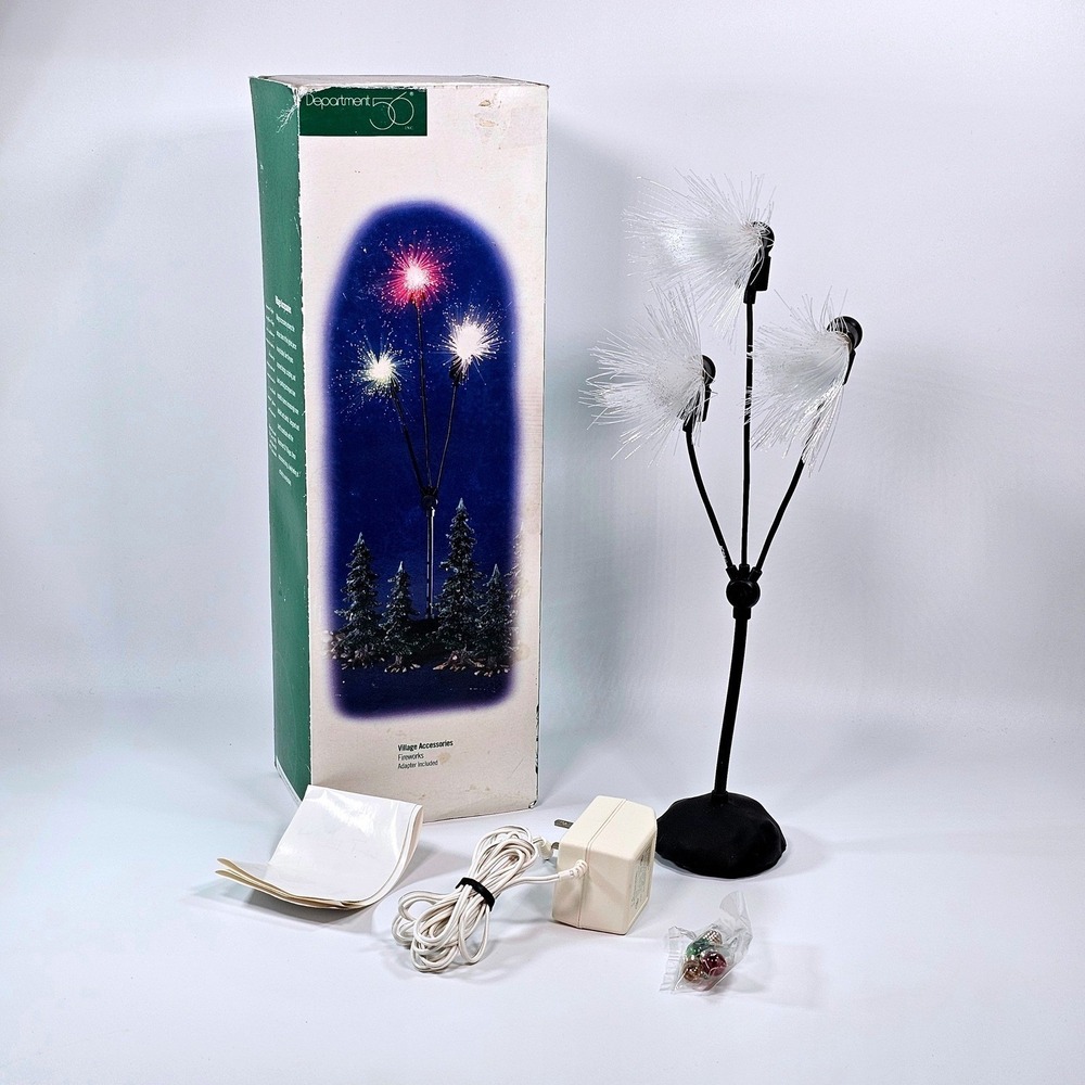 Vtg Dept 56 Village Accessories Fireworks Fiber Optic Lighted Display 52727